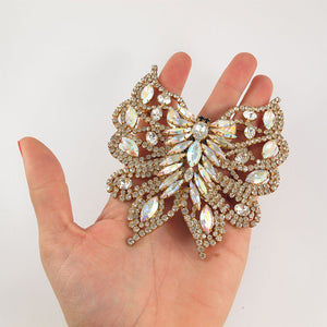Vintage 1970's Crystal Butterfly Brooch