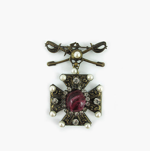Signed 'Vrba' Military Style Brooch