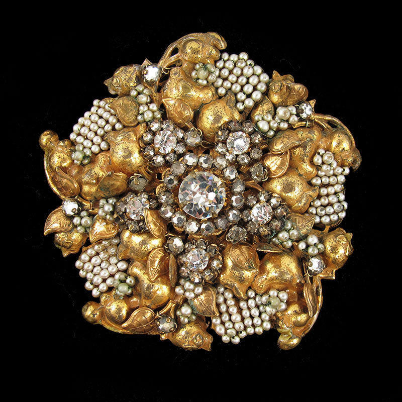 Signed Miriam Haskell brooch c. 1940