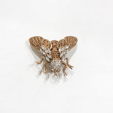 Load image into Gallery viewer, Ciner NY Large Fly Topaz Eyes &amp; Clear Crystal Brooch