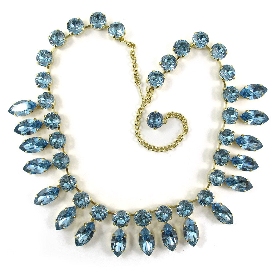Harlequin Market Double Crystal Accent Necklace - Light Sapphire