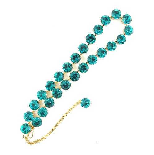 Harlequin Market Crystal Accent Necklace - Blue Zircon (medium)