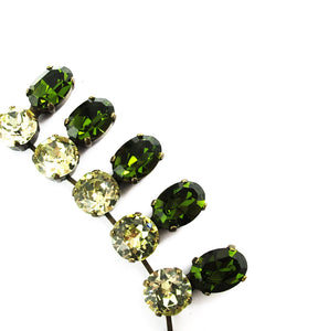 Harlequin Market Double Crystal Accent Necklace - Olivine and Jonquil