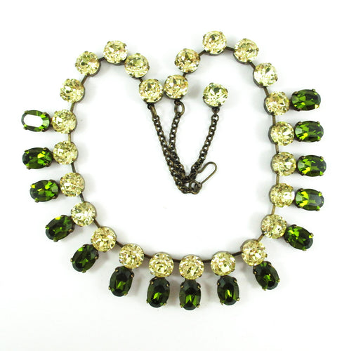 Harlequin Market Double Crystal Accent Necklace - Olivine and Jonquil