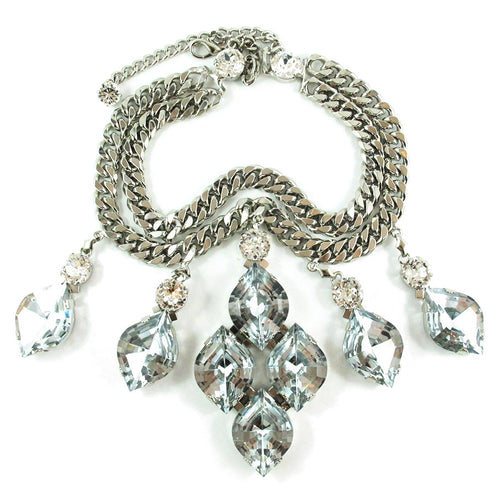 Harlequin Market Statement Crystal Accent Necklace - Clear