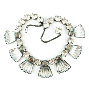 Harlequin Market Detail Crystal Accent Necklace - Black Diamond + Clear
