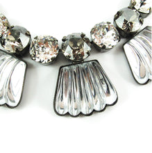 Load image into Gallery viewer, Harlequin Market Detail Crystal Accent Necklace - Black Diamond + Clear