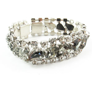 Harlequin Market Crystal Bracelet - Black Diamond + Clear