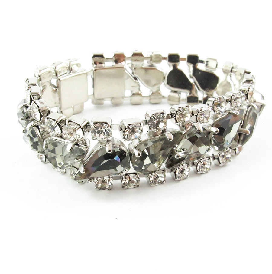 Harlequin Market Crystal Bracelet - Black Diamond + Clear