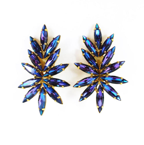 Harlequin Market Crystal Earrings - Heliotrope