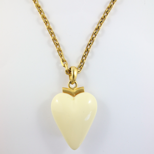 Vintage Karl Lagerfeld Statement Gold Plated Heart Pendant Necklace