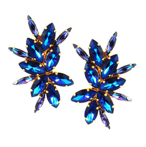 Harlequin Market Crystal Earrings-(Clip-On Earrings)