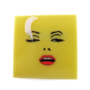 Signed 'C.D' Hand Painted 'Marilyn Monroe' Plastic Brooch
