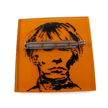 Load image into Gallery viewer, Signed &#39;C.D&#39; Hand Painted &#39;Andy Warhol&#39; Plastic Brooch