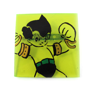 Signed 'C.D' Hand Painted 'Astro Boy' Plastic Brooch