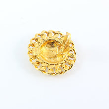 Load image into Gallery viewer, Chanel Vintage Signed CC Quilted Round Gold Earrings c. 1990s (Clip-on) - Harlequin Market