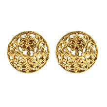 Load image into Gallery viewer, Chanel Vintage CC Textured Gold Detail Round CC Earrings c. 2006 (Clip-on) - Harlequin Market