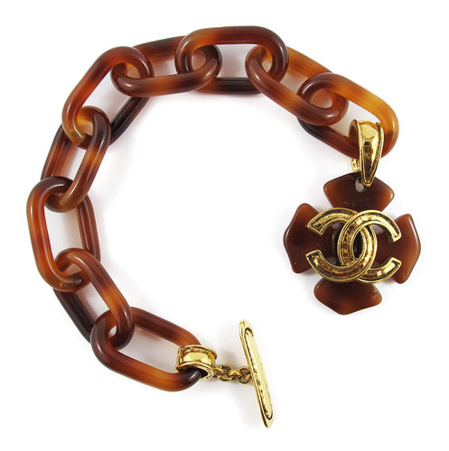Vintage Signed 'CHANEL' Logo Link Bracelet