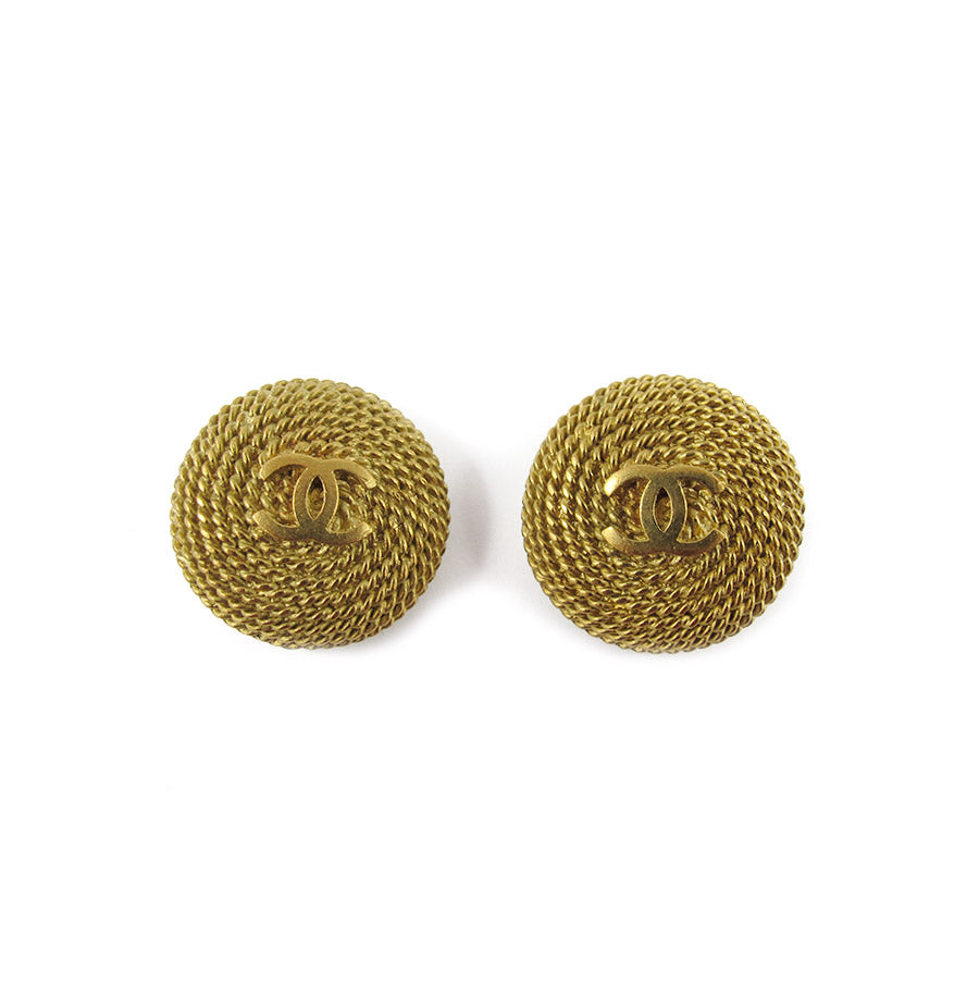 Vintage Signed 'CHANEL' Logo Earrings