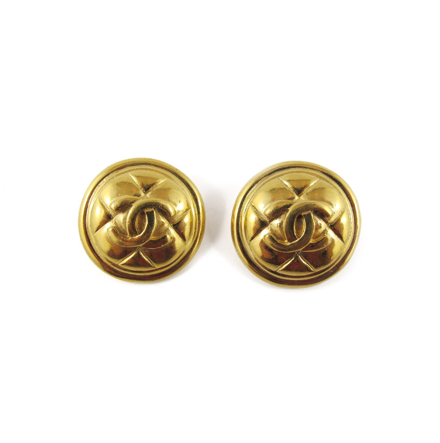 Vintage Signed 'CHANEL' Logo Earrings