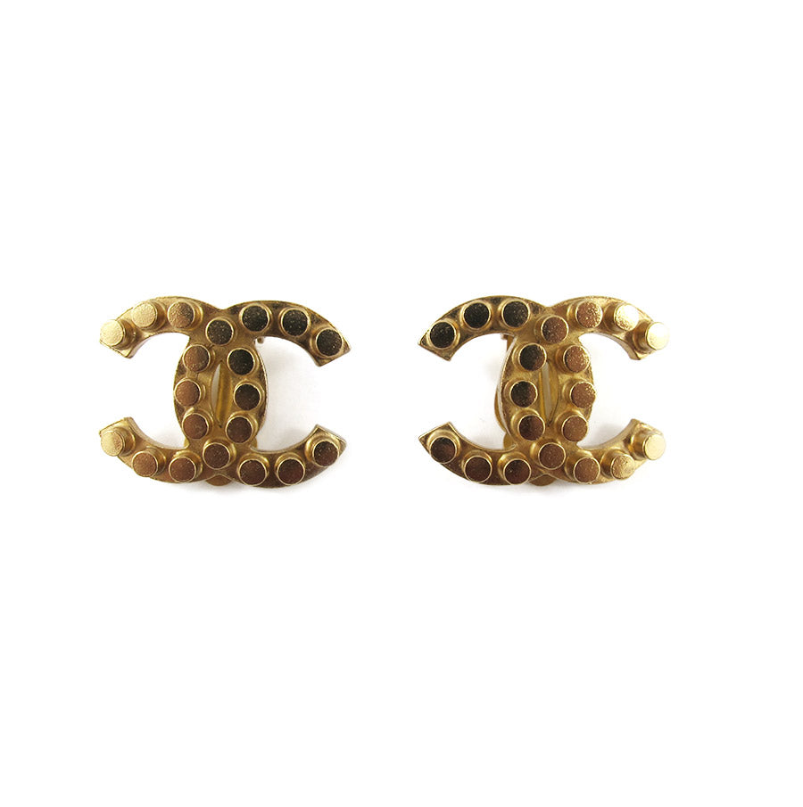 Vintage Signed 'CHANEL' Logo Earrings