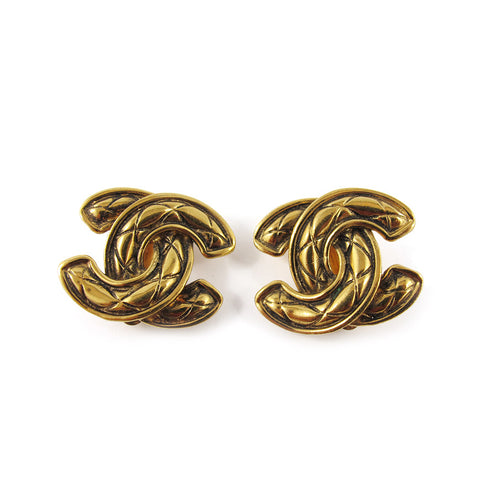 Vintage Signed 'CHANEL' Logo Earrings