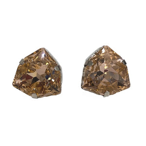 Harlequin Market Austrian Crystal Stud Earrings - Champagne (Pierced)