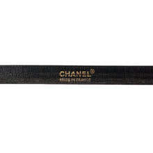 Load image into Gallery viewer, Chanel Vintage Black Lambskin Thin Belt with Gold Buckle c. 1980 - Harlequin Market