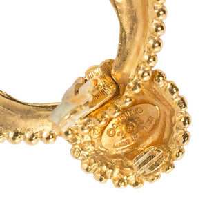 Chanel Vintage Signed Gold Tone Door Knocker earrings c. 1990 - Harlequin Market