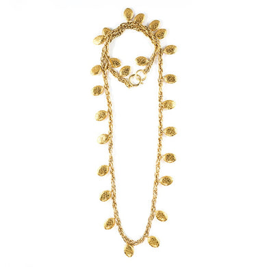 Chanel Vintage Long Gold tone Nuggets Necklace c. 1970s - Harlequin Market