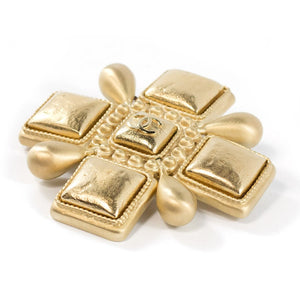 Chanel Vintage Signed Gold Maltese Cross Brooch - Pin - Spring 07 - Harlequin Market