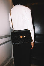 Load image into Gallery viewer, Chanel Vintage Black Patent Leather Jumbo Bag c. 1990s - Harlequin Market