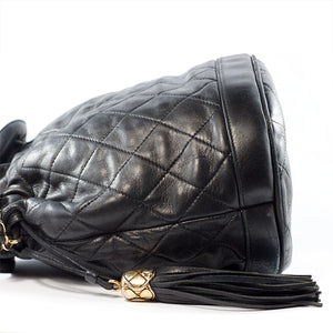 Chanel Vintage Quilted Leather Drawstring Chain Shoulder Bag c. 1980 - Harlequin Market
