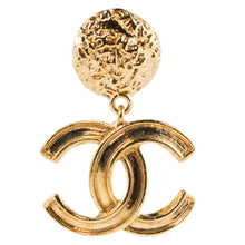 Load image into Gallery viewer, Chanel Vintage Signed Gold Tone CC Logo Earrings - 1995 - Harlequin Market