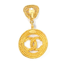 Load image into Gallery viewer, Chanel Vintage Signed Jumbo Rope Gold Tone CC Statement Earrings - Harlequin Market