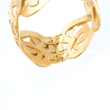 Load image into Gallery viewer, Chanel Vintage Signed Logo Heart Gold Plated Hinged Cuff 1995 - Harlequin Market
