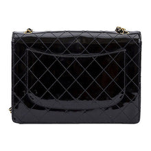 Load image into Gallery viewer, Chanel Vintage Black Patent Leather Jumbo Bag c. 1990s - Harlequin Market