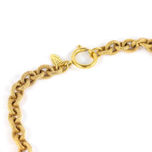 Load image into Gallery viewer, Chanel Vintage Gold Tone Long Textured Sautoir Necklace with Logos c.1980 - Harlequin Market