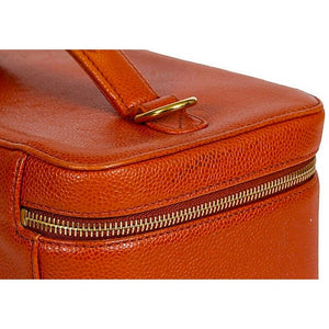 Chanel Vintage Orange Caviar Leather Beauty Case c. 2000s - Harlequin Market