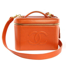 Load image into Gallery viewer, Chanel Vintage Orange Caviar Leather Beauty Case c. 2000s - Harlequin Market
