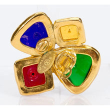 Load image into Gallery viewer, Chanel Vintage Signed Multicolour Gripoix Earrings c. 1980 (Clip-on) - Harlequin Market