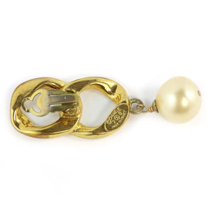 Chanel Vintage Signed Creme Faux Pearl Chain Drop Earrings c. 1980 (Clip-on) - Harlequin Market