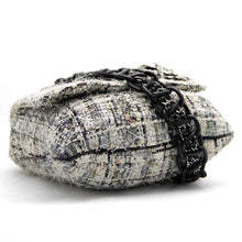 Load image into Gallery viewer, Chanel Blue &amp; Grey Checked Pattern Tweed Camellia Shoulder Strap Bag - Harlequin Market
