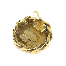 Load image into Gallery viewer, Vintage Signed Chanel Gold Tone Crystal CC Logo Earrings c. 1960 (Clip-On)