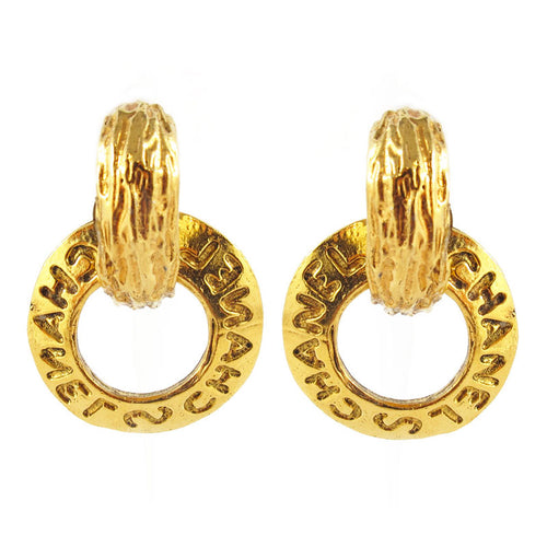 Vintage Signed Chanel Double Hoop Earrings c. 1990