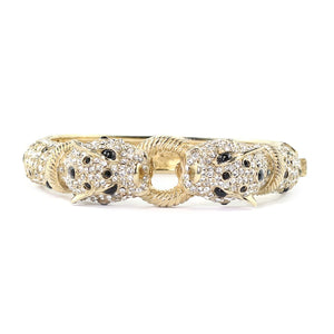 Ciner NYC 18K Gold Plated Pavé Crystal Tiger Hinged Bracelet