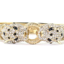 Load image into Gallery viewer, Ciner NYC 18K Gold Plated Pavé Crystal Tiger Hinged Bracelet