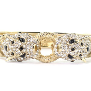 Ciner NYC 18K Gold Plated Pavé Crystal Tiger Hinged Bracelet