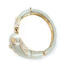 Load image into Gallery viewer, Ciner NYC 18K Gold Plated Grey Enamelled, Crystal Dolphin Design Bracelet