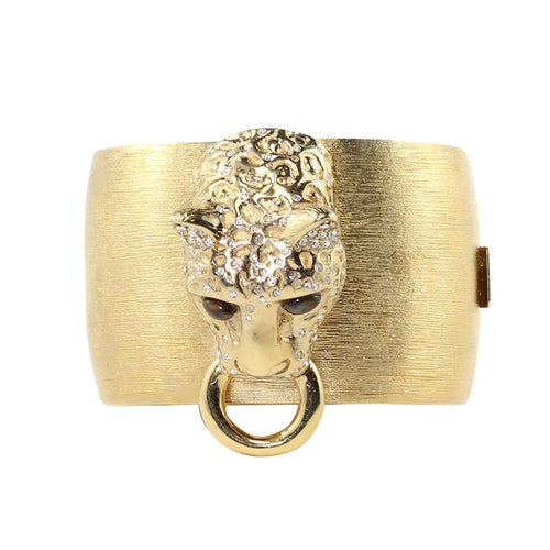 Ciner NYC 18K Brushed Gold Plated Tiger Door Knocker Bangle